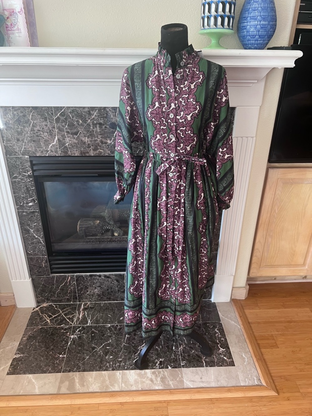 Cara Cara shirt dress shirt dress long sleeve emerald green XS